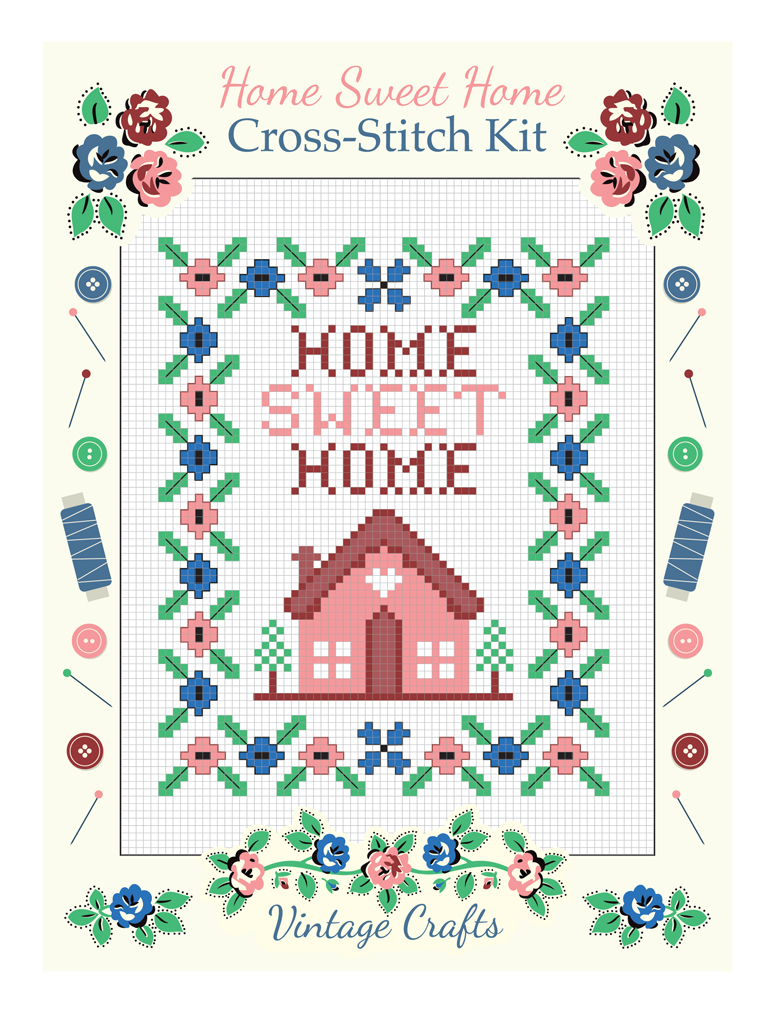 Home Sweet Home Cross-Stitch Kit | Rex London (dotcomgiftshop)